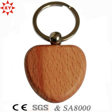 Cadeaux promotionnels en forme de coeur porte-clés en bois vierge